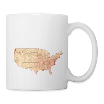 Karte bezirke der vereinigten staaten von amerika - Tasse - Weiß - Rechts