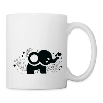 Elephant black and white - Mug - white - Right