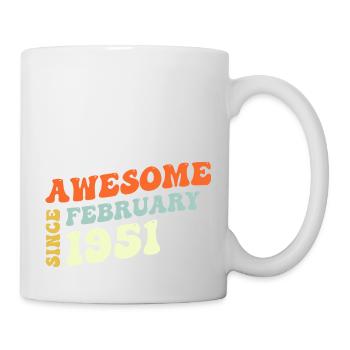 Groovy 72 Years Old Awesome Sinc February 1951 - Mug - white - Right