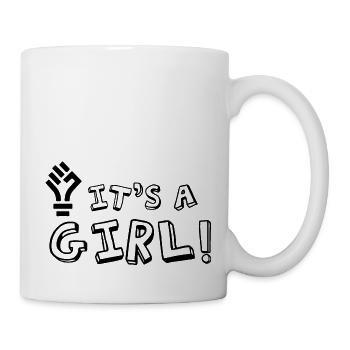 Schwangerschaft Babyparty Babyshower Boy Girl - Tasse - Weiß - Rechts