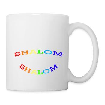SHALOM ARC-EN-CIEL - 2 COURBES - Mug blanc - blanc - Droite