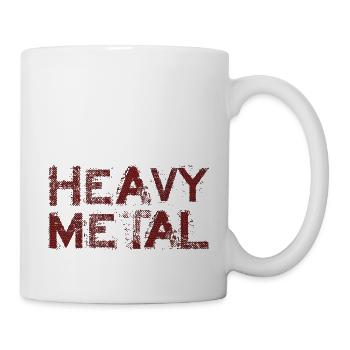 heavy metal music metal band retro guitar bass - Mug - white - Right