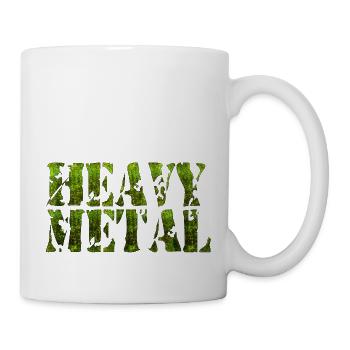 heavy metal music metal band retro guitar bass - Mug - white - Right
