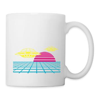 Donnez à votre tenue une invasion rétro d’OVNI - Mug blanc - blanc - Droite