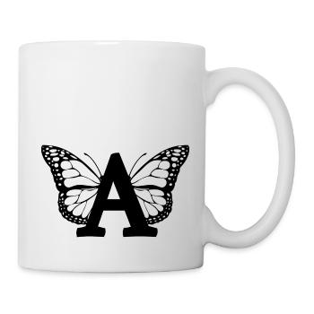 lettre a papillon - Mug blanc - blanc - Droite