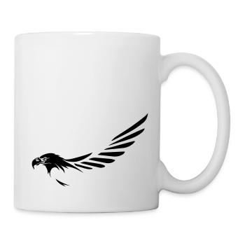 eagle's head with wing - Mug - white - Right