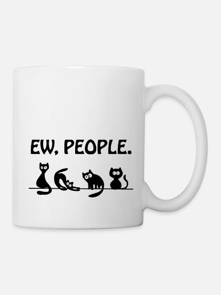 EW People Schwarze Katzen Lustige Katze - Tasse - Weiß