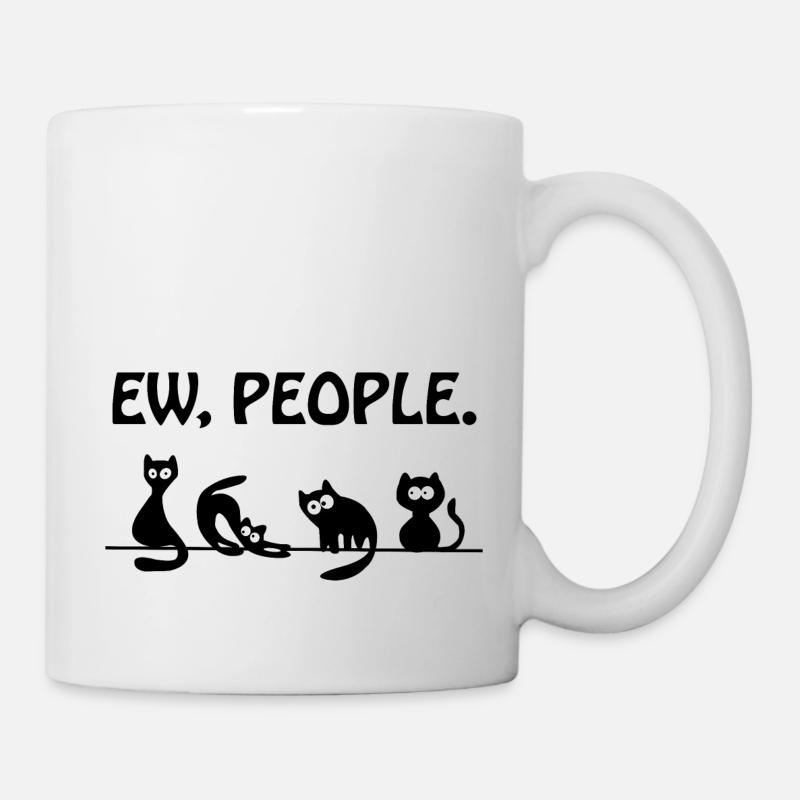 EW People Black Cats Funny Cat - Mug blanc - blanc
