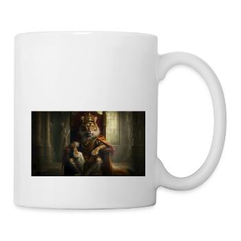 Tiger sitting on a throne, Generative AI - Mug - white - Right
