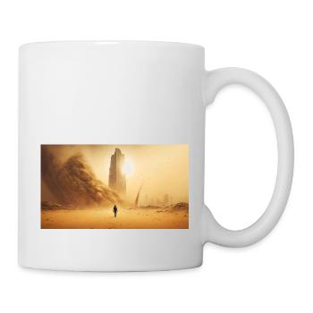 Man walking in sandstorm, generative ai - Mug - white - Right