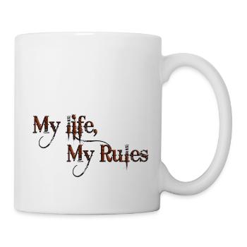 Ma vie Mes règles Citations Tatouage Citation - Mug blanc - blanc - Droite