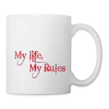 Ma vie Mes règles Citations Tatouage Citation - Mug blanc - blanc - Droite