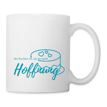 Wo Kuchen ist, da ist auch Hoffnung - Tasse - Weiß - Rechts