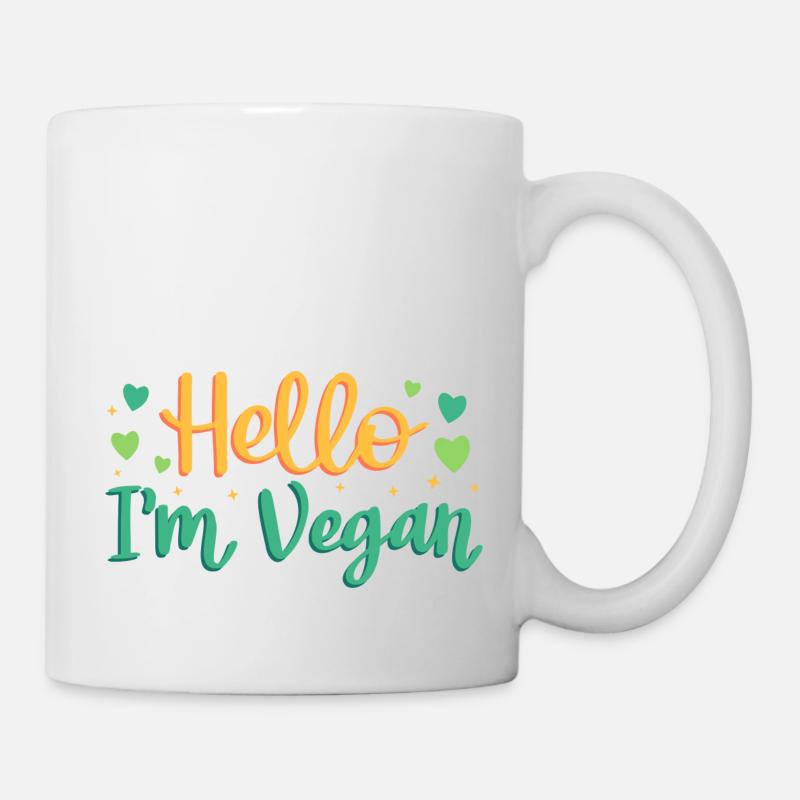 Hi, I'm vegan - Mug - white