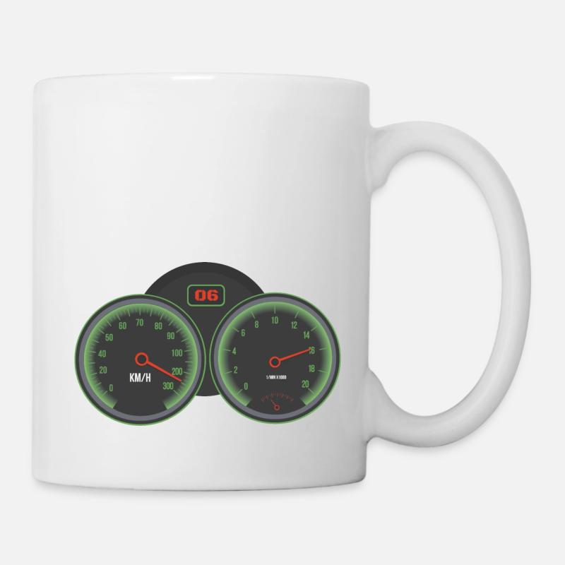 compteur de vitesse de moto - Mug blanc - blanc