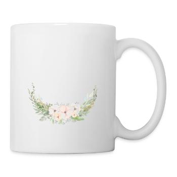 Modern Pastel Blumenpersonalisierbar - Tasse - Weiß - Rechts