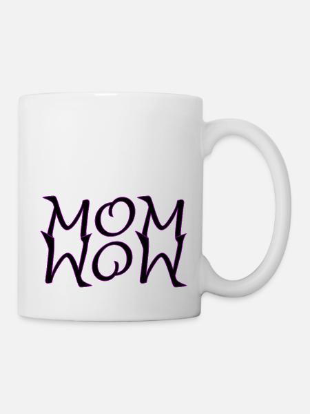 Super MoM - WoW SVG Grafik für Muttertag - Tasse - Weiß