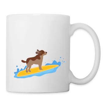 dog surfing - Mug - white - Right