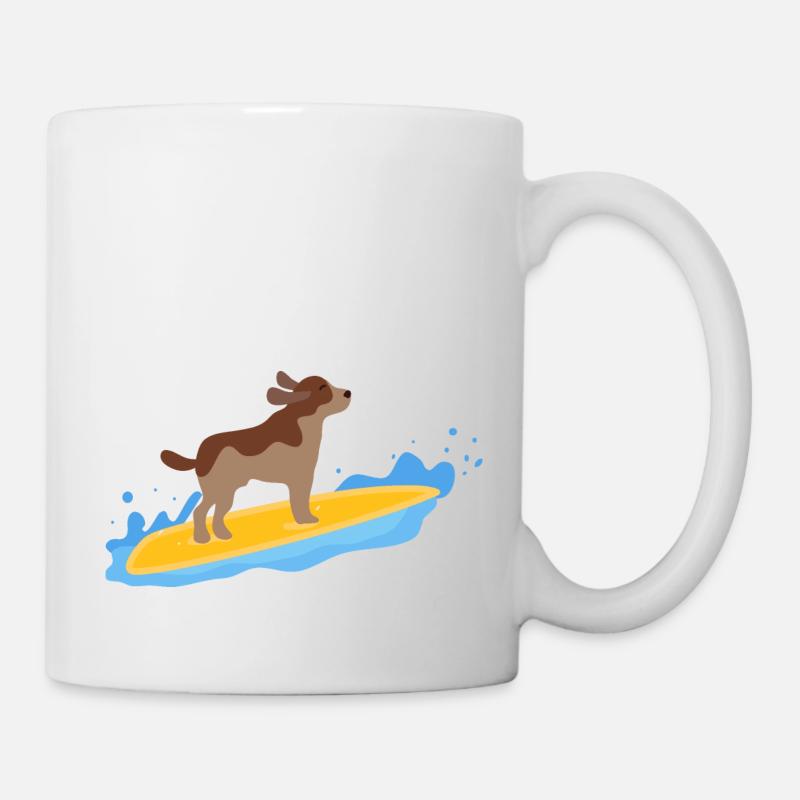Surfen mit dem Hund - Tasse - Weiß