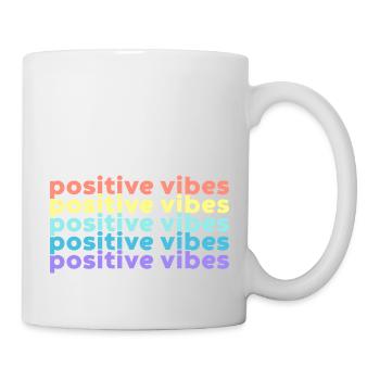 Vibrations positives (Arc-en-ciel) - Mug blanc - blanc - Droite