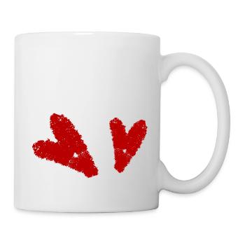 Cœur dessiné à la main2 - Mug blanc - blanc - Droite