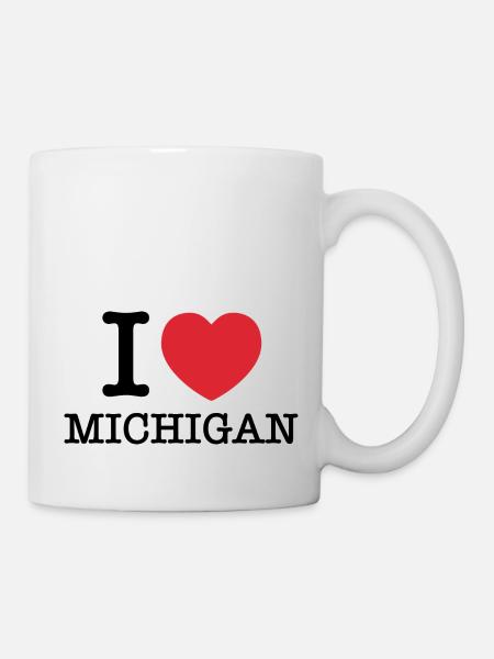 I Love Michigan | Michigan | I Heart Michigan - Mug - white