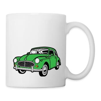 Morris Minor 1000 Classic Enthusiast Car en vert - Mug blanc - blanc - Droite
