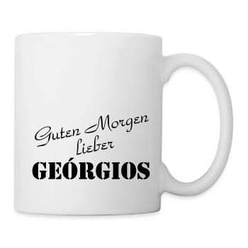 guten Morgen lieber Georgios - Tasse - Weiß - Rechts