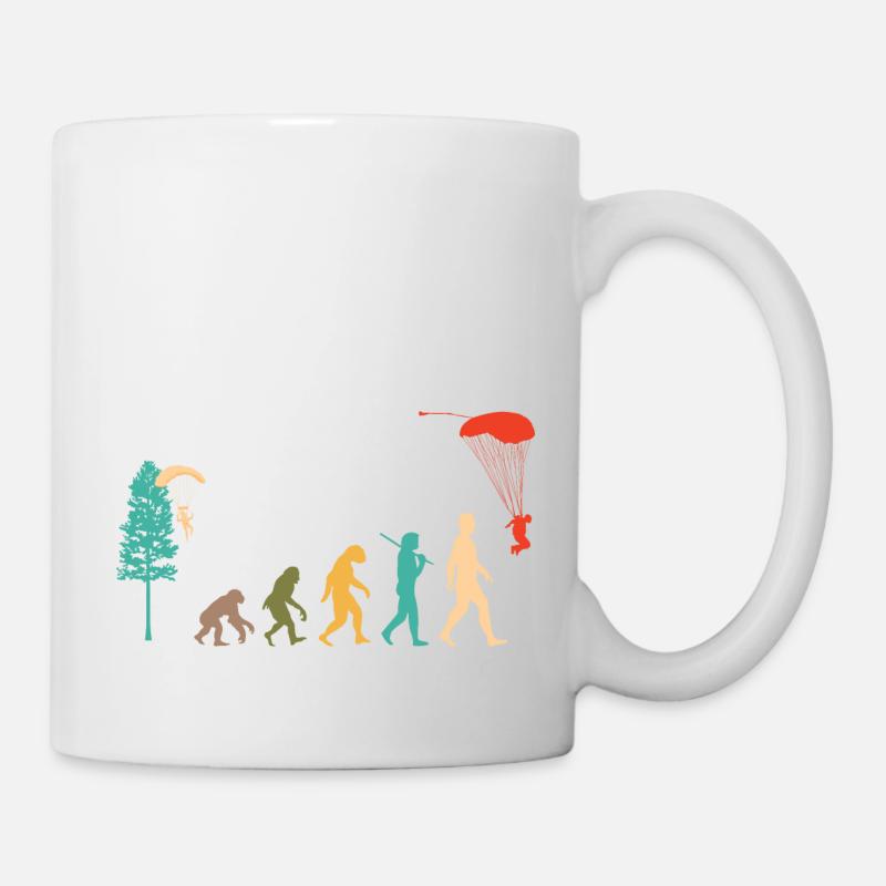 Skydive Evolution: Fallschirmspringer Design - Tasse - Weiß