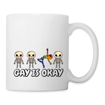 Gay is okay Rainbow Skeleton LGBT Pride Month - Mug blanc - blanc - Droite