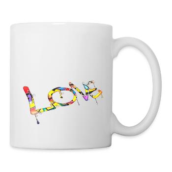 Graffiti-Stil Splash Hip-Hop-Farben Maler Liebe - Tasse - Weiß - Rechts