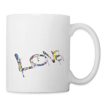 Graffiti-Stil Splash Hip-Hop-Farben Maler Liebe - Tasse - Weiß - Rechts