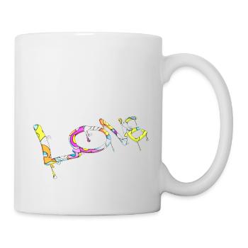 Graffiti-Stil Splash Hip-Hop-Farben Maler Liebe - Tasse - Weiß - Rechts