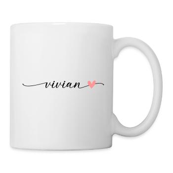Vivian Name Vorname Kalligrafie Schrift - Tasse - Weiß - Rechts