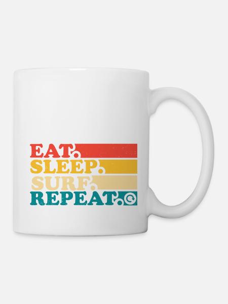 Eat Sleep Surf Repeat - Mug - white