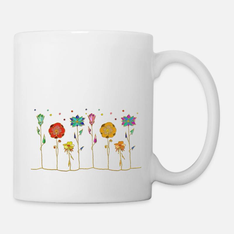 Blumen - Tasse - Weiß