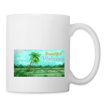 Vietnam Viet Bauern Reisfeld Flagge I Geschenk - Tasse - Weiß - Rechts