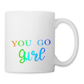 du gehst girl power frauen mädchen feminismus zitate frau - Tasse - Weiß - Rechts