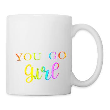 du gehst girl power frauen mädchen feminismus zitate frau - Tasse - Weiß - Rechts