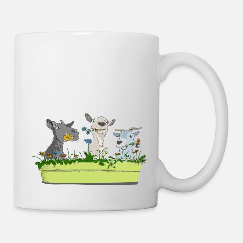 Drei freche Ziegen - Tasse - Weiß