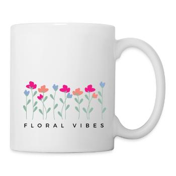 Blumige Vibes - Geschenkidee - Tasse - Weiß - Rechts