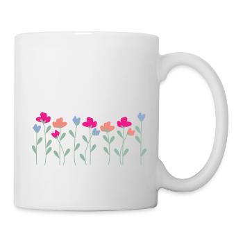 Blumige Vibes - Geschenkidee - Tasse - Weiß - Rechts