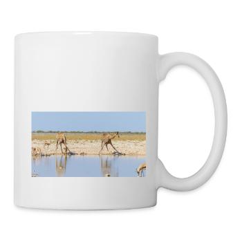 Landscape at the Cubango river with giraffe - Mug - white - Right