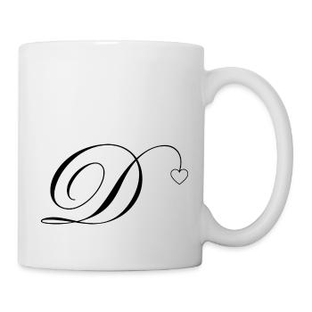 Brief des Kalligraphie-Herzens - Tasse - Weiß - Rechts