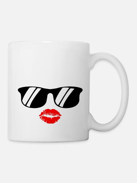 kiss face - Tasse - Weiß