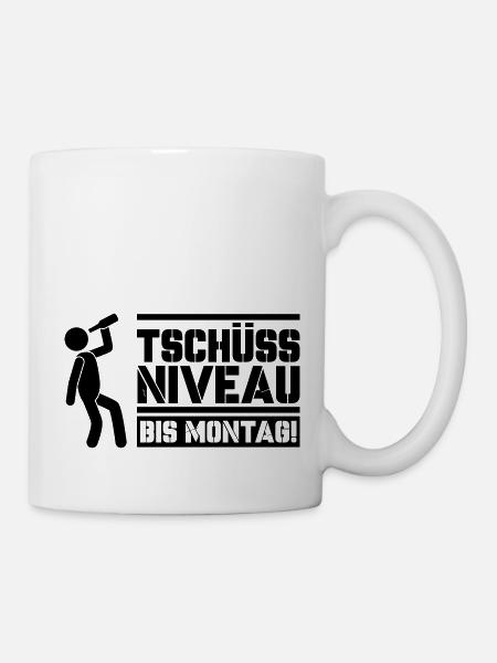 tschüss niveau - Tasse - Weiß