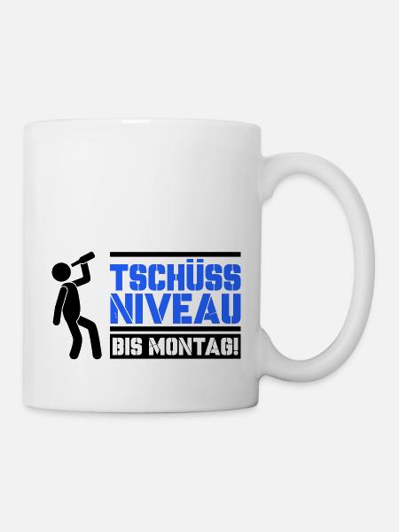 tschüss niveau - Tasse - Weiß