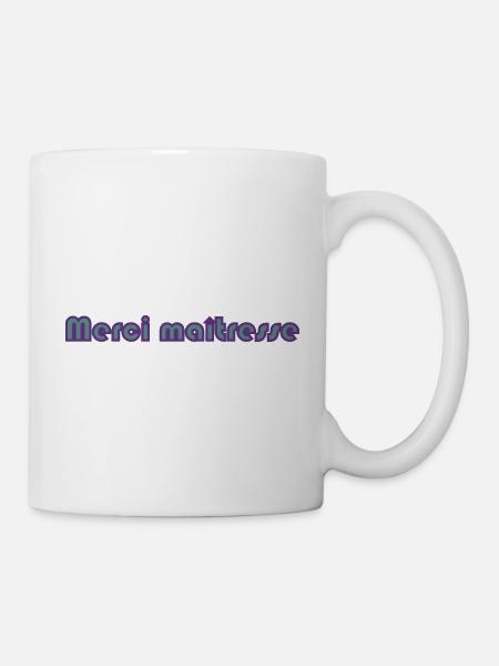 MERCI. MAÎTRESSE. MAÎTRE. MERCI MAÎTRESSE - Mug blanc - blanc