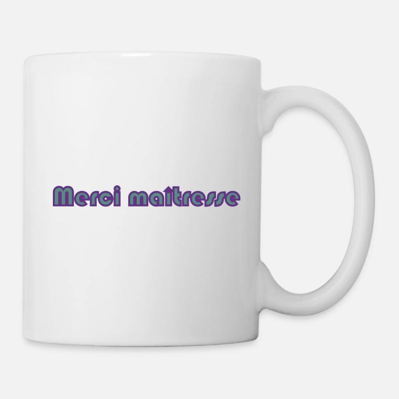 MERCI. MAÎTRESSE. MAÎTRE. MERCI MAÎTRESSE - Mug blanc - blanc