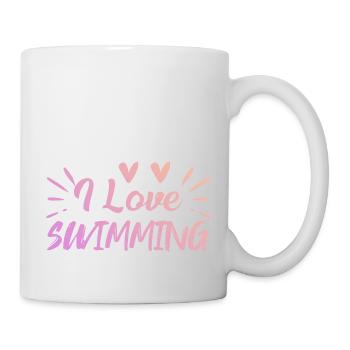 Ich liebe Schwimmen - Tasse - Weiß - Rechts